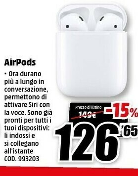 MediaWorld Airpods offerta