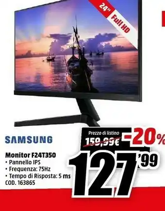MediaWorld Monitor f24t350 offerta