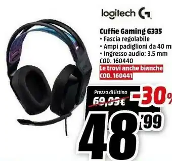 MediaWorld G335 cuffia padiglione auricolare connettore 3.5 mm nero offerta