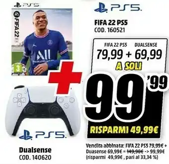 MediaWorld Dualsense + fifa 22 ps5 offerta