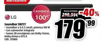 MediaWorld Sn7cy.deusllk altoparlante soundbar 3.0.2 canali 160 w nero offerta