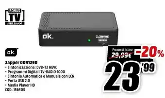 MediaWorld Ok. zapper odr1290 offerta