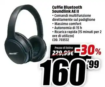 MediaWorld Cuffie bluetooth soundlink ae offerta