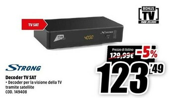 MediaWorld Strong decoder tv sat offerta