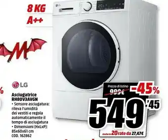 MediaWorld Asciugatrice rh80v3avgn offerta