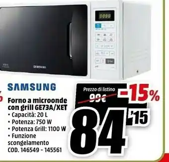MediaWorld Forno a microonde con grill ge73a offerta