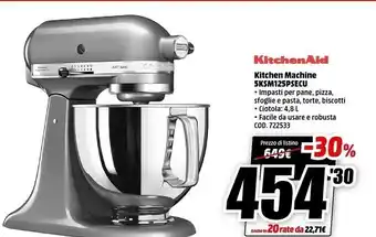 MediaWorld 5ksm175psecu robot da cucina 4,8 l nero, onice 300 w offerta