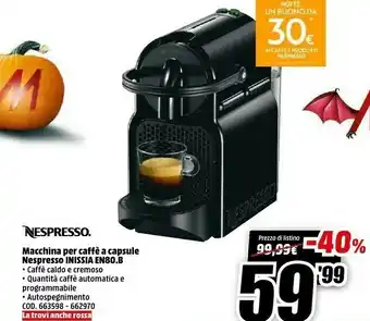 MediaWorld Inissia superficie piana macchina per caffè con capsule 0,7 l automatica offerta