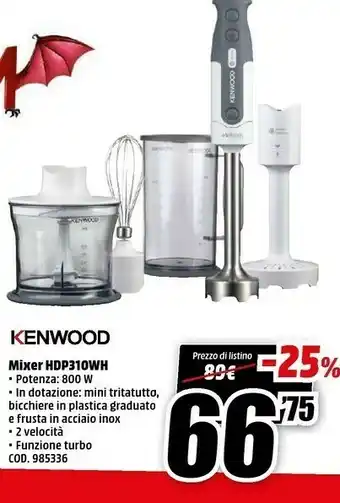 MediaWorld Hdp302wh frullatore 0,75 l frullatore ad immersione nero, argento, bianco 800 w offerta