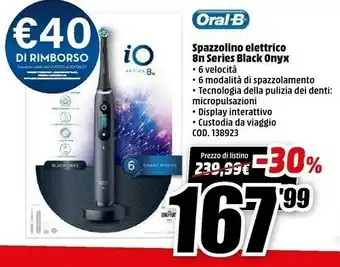 MediaWorld Oral-b io - 8n - spazzolino elettrico ricaricabile nero offerta