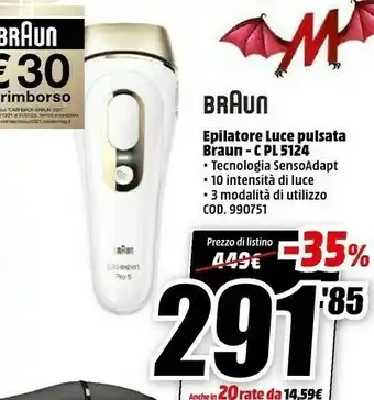 MediaWorld Epilatore luce pulsata offerta