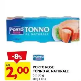 DPiù PORTO ROSE TONNO AL NATURALE offerta