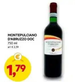 DPiù MONTEPULCIANO D'ABRUZZO DOC 750 ml offerta