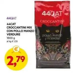 DPiù 44CAT CROCCANTINI MIX CON POLLO MANZO VERDURE offerta