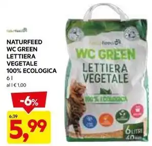 DPiù NATURFEED WC GREEN LETTIERA VEGETALE 100% ECOLOGICA offerta
