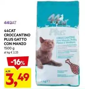 DPiù 44CAT CROCCANTINO PLUS GATTO CON MANZO offerta