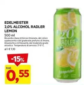 DPiù EDELMEISTER 2,0% ALCOHOL RADLER LEMON offerta