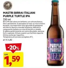 DPiù MASTRI BIRRAI ITALIANI PURPLE TURTLE IPA offerta