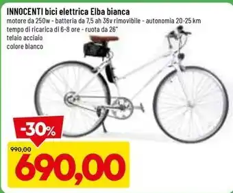 DPiù INNOCENTI bici elettrica Elba bianca offerta