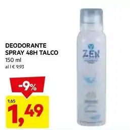 DPiù DEODORANTE SPRAY 48H TALCO offerta