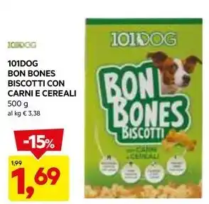 DPiù 101DOG BON BONES BISCOTTI CON CARNI E CEREALI offerta