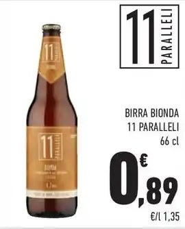 Conad City BIRRA BIONDA 11 PARALLELI 66 cl offerta