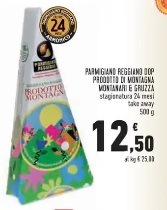 Conad Superstore PARMIGIANO REGGIANO DOP PRODOTTO DI MONTAGNA MONTANARI & GRUZZA stagionatura 24 mesi take away 500 g offerta