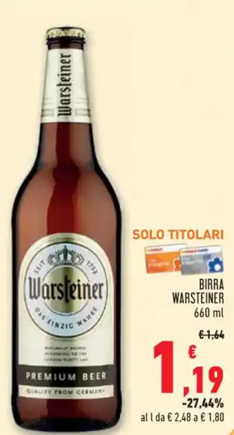 Conad Superstore BIRRA WARSTEINER 660 ml offerta