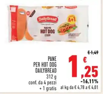 Conad Superstore PANE PER HOT DOG DAILYBREAD 312 g offerta