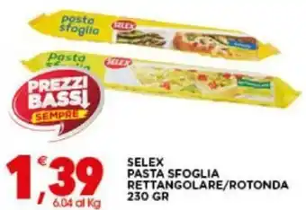 Gecop SELEX PASTA SFOGLIA RETTANGOLARE/ROTONDA 230 gr offerta