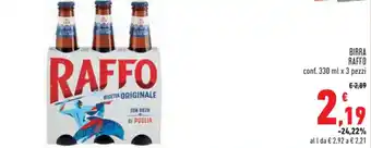 Conad Superstore BIRRA RAFFO conf. 330 ml x 3 pezzi offerta