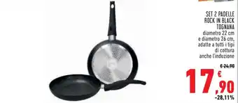 Conad Superstore SET 2 PADELLE ROCK IN BLACK TOGNANA offerta