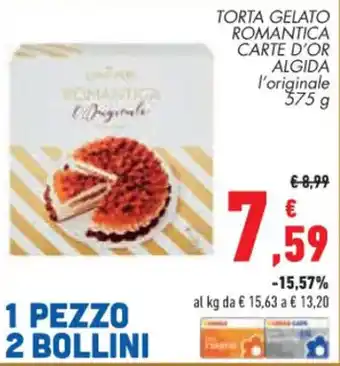 Conad Superstore TORTA GELATO ROMANTICA CARTE D'OR ALGIDA l'originale 575 g offerta