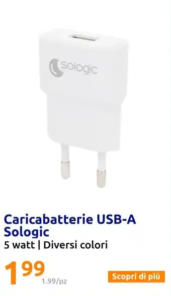 Action Caricabatterie USB-A Sologic 5 watt | Diversi colori offerta