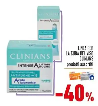 Conad Superstore LINEA PER LA CURA DEL VISO CLINIANS prodotti assortiti offerta