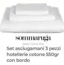 Portobello sommaruga Set asciugamani 3 pezzi hotellerie cotone 550gr con bordo offerta