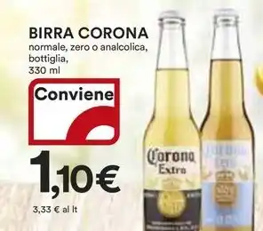 Ipercoop BIRRA CORONA normale, zero o analcolica, bottiglia, 330 ml offerta