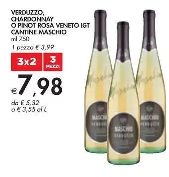 VERDUZZO, CHARDONNAY O PINOT ROSA VENETO IGT CANTINE MASCHIO