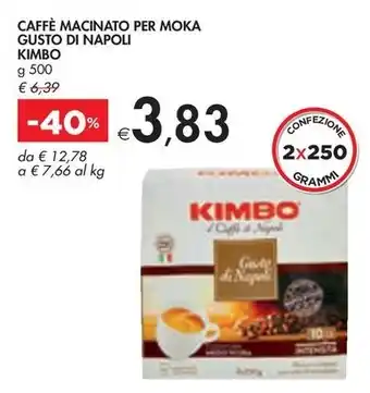 CAFFÈ MACINATO PER MOKA GUSTO DI NAPOLI KIMBO