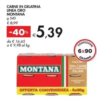 Bennet CARNE IN GELATINA LINEA ORO MONTANA g 540 offerta