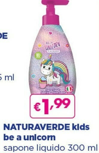 Acqua & Sapone Naturaverde kids be a unicom offerta