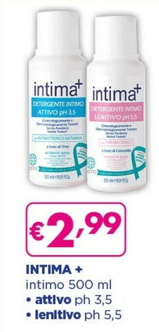Acqua & Sapone Intima+ detergente intimo attivo ph 3,5 offerta