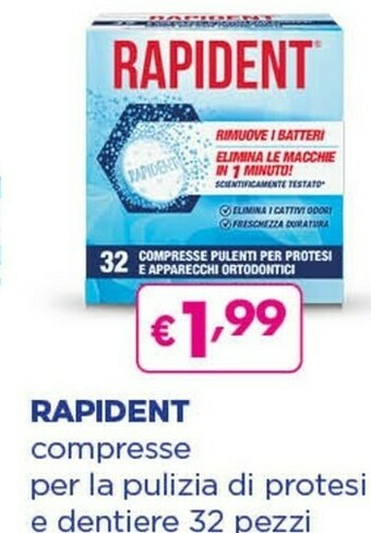 Acqua & Sapone Rapident compresse per la pulizia di protesi e dentiere offerta