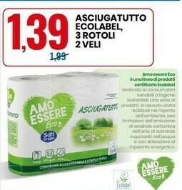 Eurospin Asciugatutto ecolabel offerta