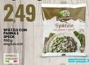 Eurospin Spatzle con panna e speck offerta