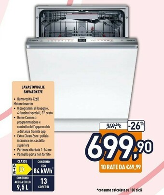 Unieuro Lavastoviglie smv6edx57e offerta