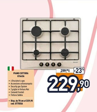 Unieuro Piano cottura gt64sa offerta