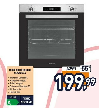 Unieuro Eletroline forno multifunzione se0b825xls offerta