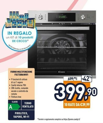 Unieuro Smart steam fsctx886 wifi 70 l a acciaio inossidabile offerta
