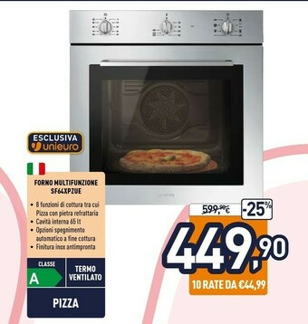 Unieuro Sf64xpzue forno forno elettrico 65 l acciaio inossidabile a offerta